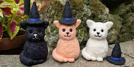 Needle Felting Workshop: Cat with Removable Witch Hat