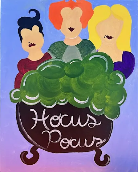 It’s just a little Hocus Pocus at this fun paint and sip painting event.