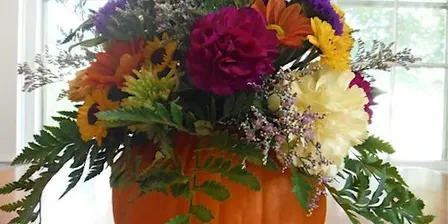 Pumpkin Centerpiece Sip & Floral Design