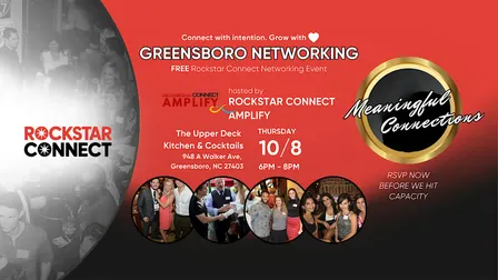 Free Greensboro Rockstar Connect Networking Event (October, NC)