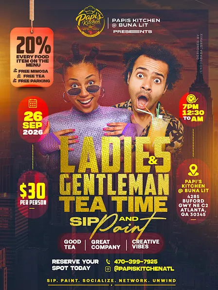 LADIES & GENTLEMAN TEA TIME 3 SIP & PAINT