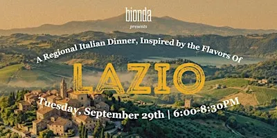 An Evening of Regional Italian Cuisine, Lazio