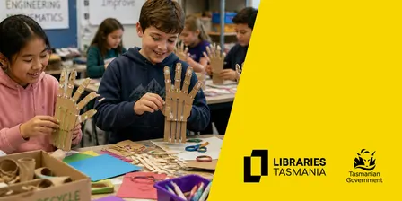 The bionic hand challenge at New Norfolk Library