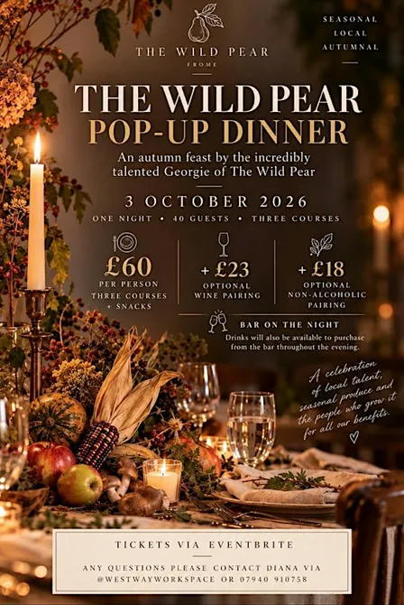 The Wild Pear pop - up dinner with wine from The Stores