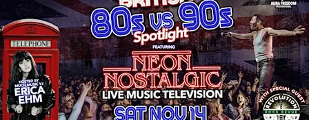 Erica Ehm hosts British 80s vs 90s LIVE MUSIC TELEVISION w Neon Nostalgic