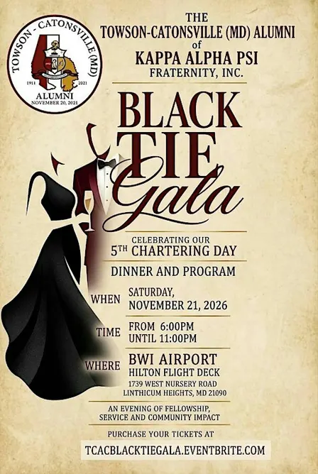 Towson-Catonsville (MD) Alumni Chapter 5th Chartering Day Black Tie Gala