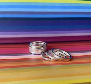 'Silver stacking rings' Jewellery workshop