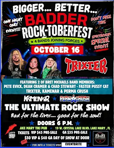 ROCKTOBERFEST SHOW - 4 BANDS - 1 NIGHT - NATIONAL TOURING BANDS