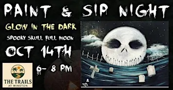 Glow in the Dark Skull Moon Paint Night