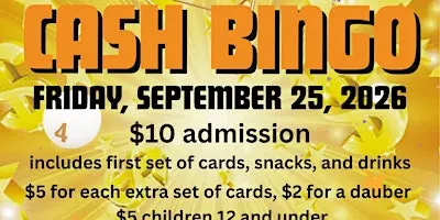 Cash Bingo at Redeemer Lutheran Church
