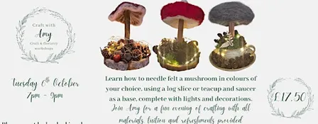 Needle felted 3D mushroom workshop - Craft with Amy