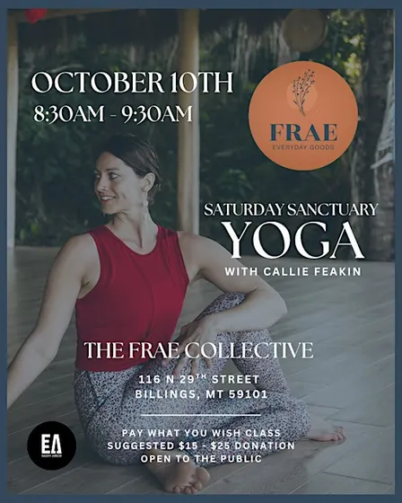 Sanctuary Saturday Yoga at The Frae Collective in Downtown Billings