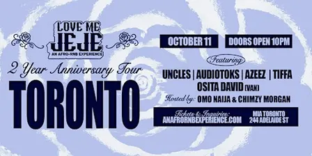 LOVE ME JEJE: AN AFRO-RNB EXPERIENCE TORONTO