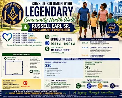Legendary Community Health Walk & Russell Earl Scholarship Fundraiser