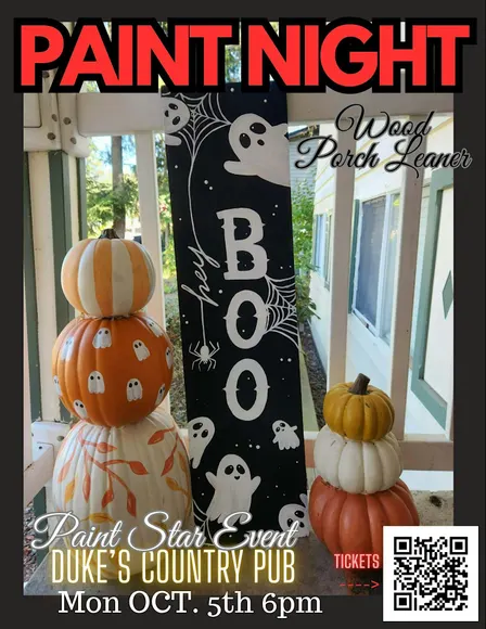 "Hey BOO" Porch Leaner Paint Star Night in Chilliwack!