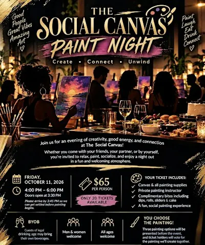 The Social Canvas: Paint & Sip Experience