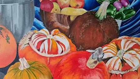 Adults drawing class, a spooktacular art class exploring seasonal pumpkins