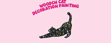 Wooden cat decoration painting