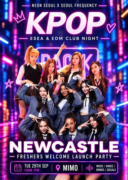 NeonSeoul Newcastle Presents: KPop Freshers Welcome Party on Tuesday 29/9/2