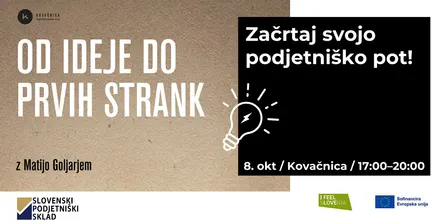 Podjetnikovanje: podjetniška delavnica z Matijo Goljarjem