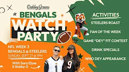 Bengals vs. Steelers Roast & Rivalry Watch Party w Sara Elyse!