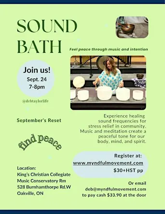 Sound Bath in September for peace and vitality