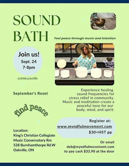 Sound Bath in September for peace and vitality