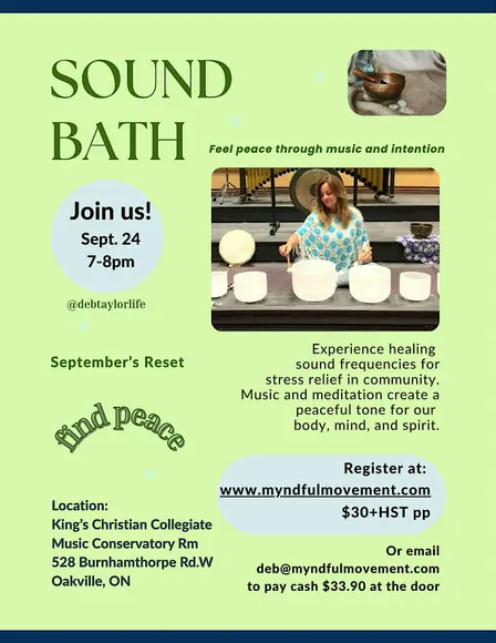 Sound Bath in September for peace and vitality