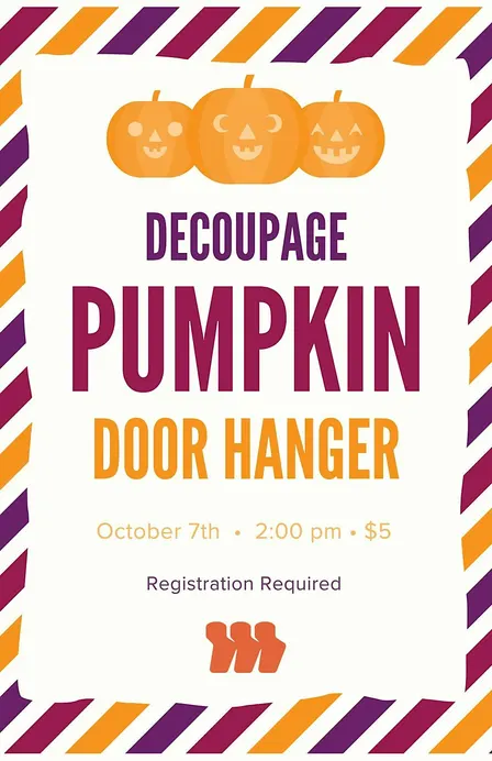 Decoupage Pumpkin Door Hanger
