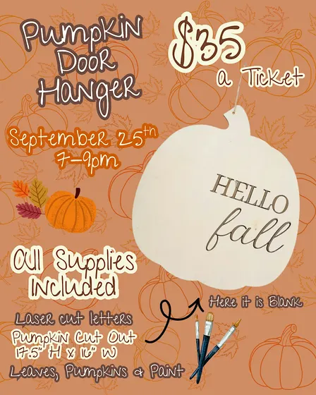 Pumpkin Door Hanger Craft Night