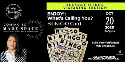 #TuesdayThings WHAT’S CALLING YOU? - B•I•N•G•O CARD!