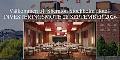 "Investera som Proffsen" 28 september på Sheraton Stockholm Hotel!