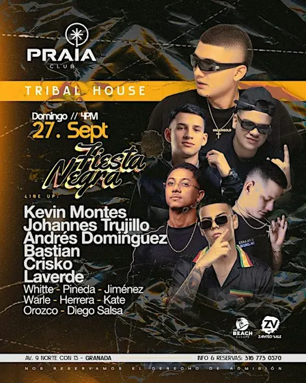 FIESTA NEGRA EN PRAIA CLUB (DOMINGO 27 DE SEPTIEMBRE)