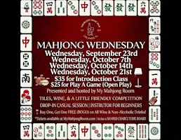 Play an American Mahjong Game (Open Play) at Swirlery Wine Bar