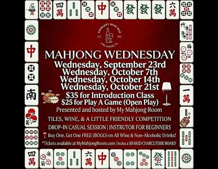 Play an American Mahjong Game (Open Play) at Swirlery Wine Bar