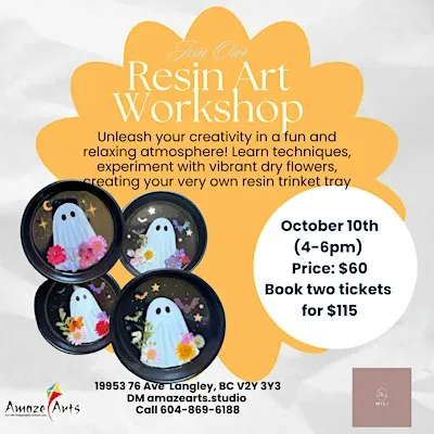 Resin Art workshop - Pressed flower Halloween Trinket - Langley