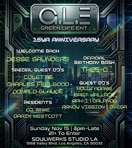 GREEN LIFE ENT. 15YR ANNIVERSARY