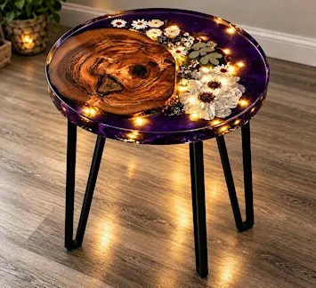 Luxury Wood & Resin End Table Workshop