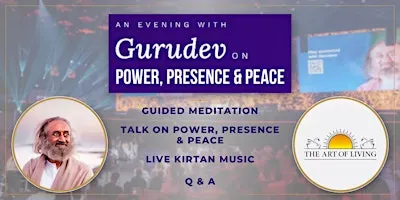 Meditation and talk by global spiritual leader Gurudev - Boston, Sep 25