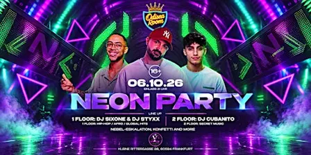 NEON PARTY 16+ | 3 DJs • 2 Floors | Odisea Room Frankfurt