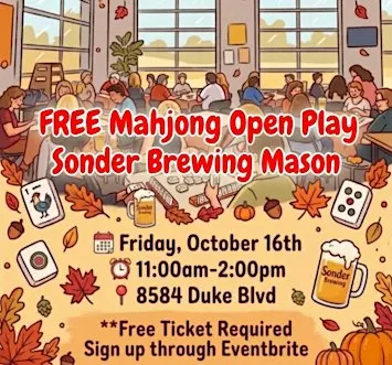 Free Mahjong Open Play at Sonder Brewing Mason