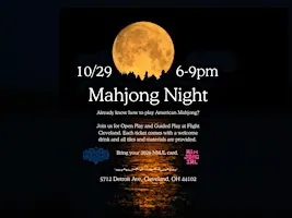 Mahjong Guided Play + Open Play with Glass of Wine at Flight Cleveland