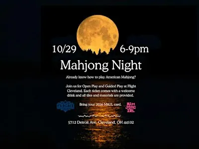 Mahjong Guided Play + Open Play with Glass of Wine at Flight Cleveland