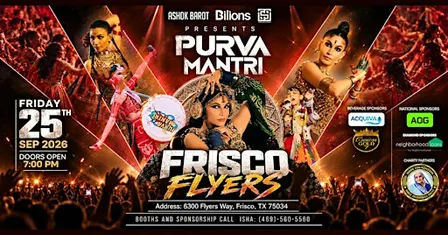 PURVA MANTRI LIVE – FRISCO FLYERS | GARBA NIGHT 2026