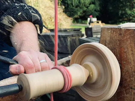 Bowl Turning on a Foot-Powered Lathe Demonstration