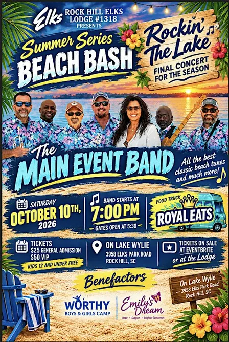 THE MAIN EVENT BAND-  Rockin The Lake 2026-  Beach Bash