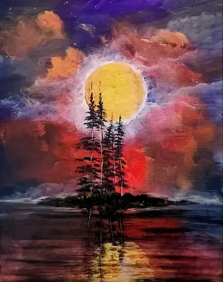 "Fierce Moonlit Night" Paint & Sip