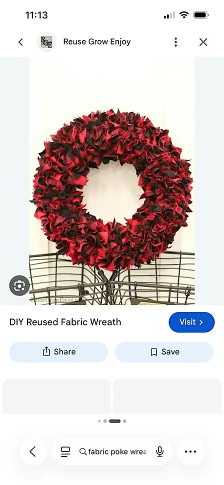 Christmas Fabric poke wreath