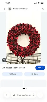 Christmas Fabric poke wreath