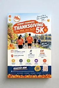 Surrey Runners Thanksgiving 5k and Kids 400m Dash Run